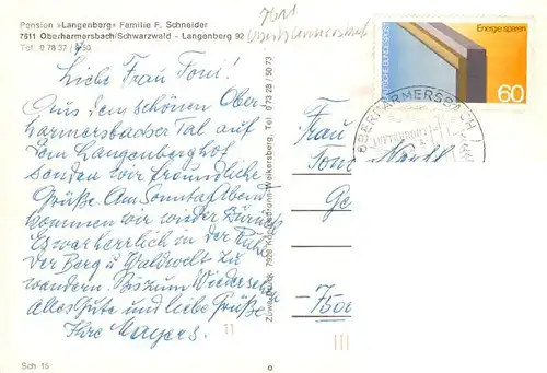 AK / Ansichtskarte 73927948 Oberharmersbach Pension Langenberg im Schwarzwald