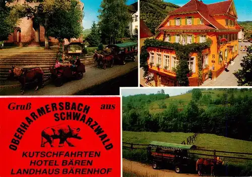 AK / Ansichtskarte  Oberharmersbach Hotel Baeren Landhaus Baerenhof Ponywagen