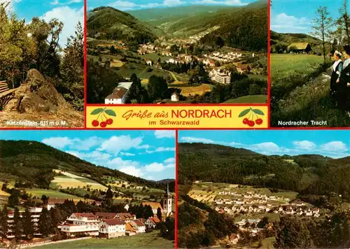 AK / Ansichtskarte 73927973 Nordrach Panorama Luftkurort im Schwarzwald Katzenstein Trachten