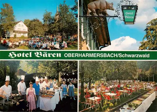 AK / Ansichtskarte 73927981 Oberharmersbach Hotel Baeren Gartenterrasse Grillfest