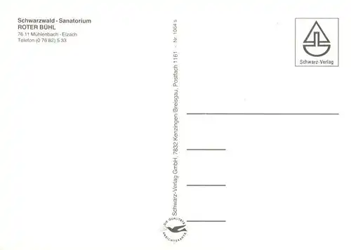 AK / Ansichtskarte 73927986 Muehlenbach_Wolfach_Kinzigtal_Baden Schwarzwald Sanatorium Roter Buehl Schwarzwald