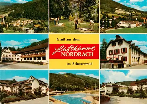 AK / Ansichtskarte 73927998 Nordrach Teilansichten Luftkurort im Schwarzwald Freibad Minigolf