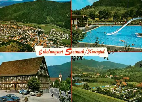 AK / Ansichtskarte 73928063 Steinach_Kinzigtal_Schwarzwald Panorama Erholungsort Freibad Fachwerkhaus