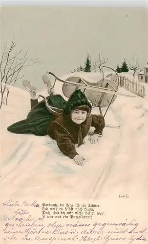 AK / Ansichtskarte  Kinder_Child_Enfants Schliten Schnee