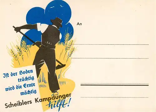 AK / Ansichtskarte 73928087 Landwirtschaft Scheiblers Kampduenger