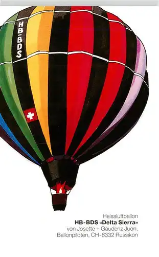 AK / Ansichtskarte 73928236 Heissluftballon HB-BDS Delta Sierra