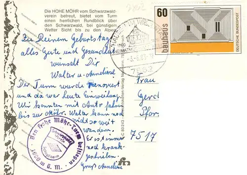 AK / Ansichtskarte 73928268 Schopfheim Hohe Moehr mit Schweizer Zentralalpen