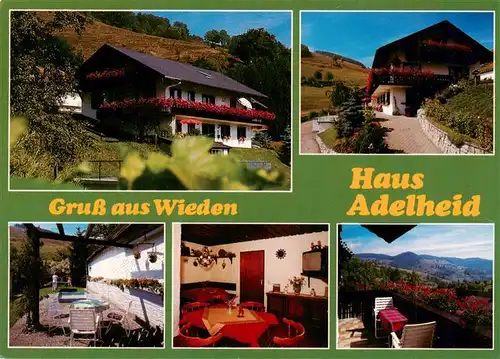 AK / Ansichtskarte 73928272 Wieden_Schwarzwald Haus Adelheid Terrasse Gaststube Panorama