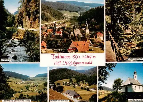 AK / Ansichtskarte 73928284 Todtmoos Wehratal Panorama Rabenschlucht Strick und Weg Hinter Todtmoos Josefs Kapelle