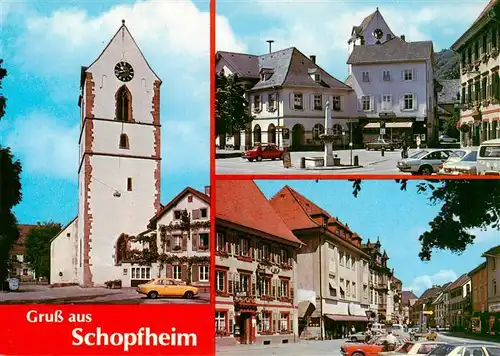 AK / Ansichtskarte 73928314 Schopfheim Kirche Marktplatz Ortspartie