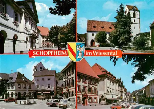 AK / Ansichtskarte 73928315 Schopfheim Ortspartien Kirche Marktplatz