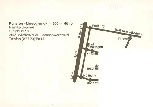 AK / Ansichtskarte  Wieden_Schwarzwald Pension Moosgrund