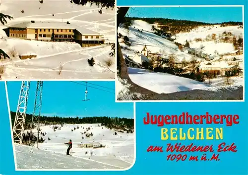 AK / Ansichtskarte 73928319 Wieden_Schwarzwald Jugendherberge Belchen Am Wiedener Eck Sklift Panorama