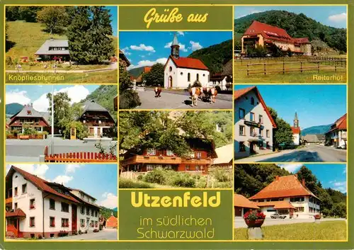 AK / Ansichtskarte 73928324 Utzenfeld_Schwarzwald Knoepflesbrunnen Kapelle Reiterhof Gasthoefe Strassenpartie