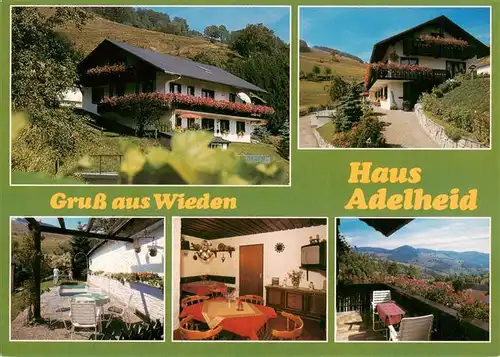 AK / Ansichtskarte 73928329 Wieden_Schwarzwald Haus Adelheid Terrasse Gastraum
