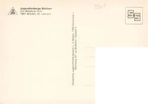 AK / Ansichtskarte 73928333 Wieden_Schwarzwald Jugendherberge Belchen Am Wiedener Eck Feldberg Herzogenhorn