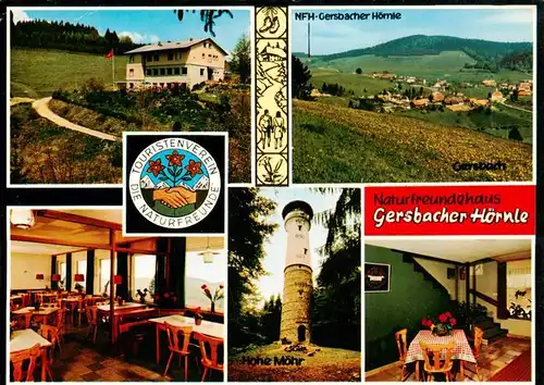 AK / Ansichtskarte 73928369 Gersbach_Schopfheim Naturfreundehaus Gersbacher Hoernle Gastraeume Hohe Moehr Panorama