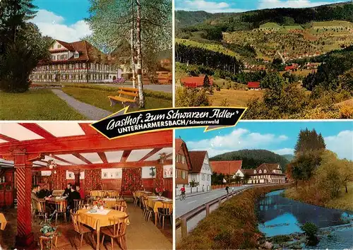 AK / Ansichtskarte  Unterharmersbach Gasthof Zum Schwarzen Adler Gastram Panorama