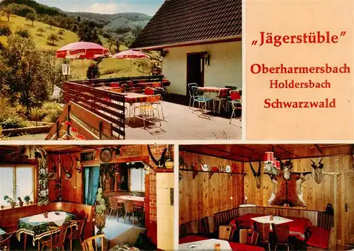 AK / Ansichtskarte 73928399 Holdersbach_Oberharmersbach Jaegerstueble Gastraeume Terrasse