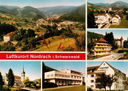 AK / Ansichtskarte 73928413 Nordrach Panorama Kirche Schule Ortspartien