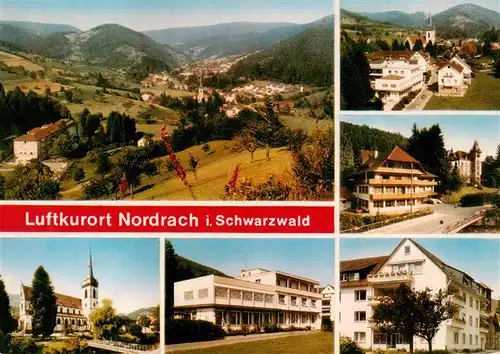 AK / Ansichtskarte  Nordrach Panorama Kirche Schule Ortspartien