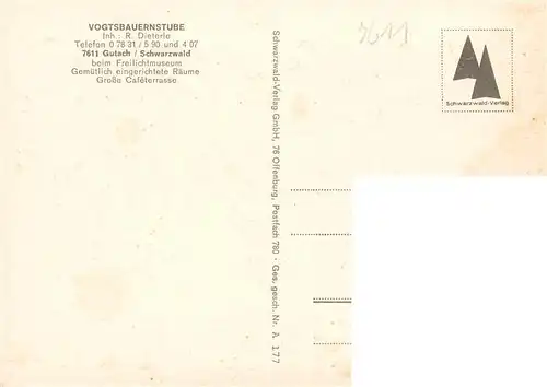 AK / Ansichtskarte 73928415 Gutach_Schwarzwald Original Vogtsbauernstube Schwarzwaelder Stube