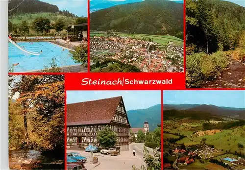 AK / Ansichtskarte 73928422 Steinach_Kinzigtal_Schwarzwald Freibad Fliegeraufnahmen Panorama Schwarzwaldhaus