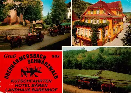 AK / Ansichtskarte 73928428 Oberharmersbach Kutschfahrten Hotel Baeren Landhaus Baerenhof