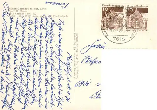 AK / Ansichtskarte  Haslach_Kinzigtal Hoehen Gasthaus Nillhof Fliegeraufnahme