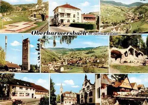 AK / Ansichtskarte 73928503 Oberharmersbach Minigolf Cafe Koenig Pension Panorama Aussichtsturm Grotte Ortspartien