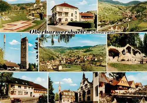 AK / Ansichtskarte  Oberharmersbach Minigolf Cafe Koenig Pension Panorama Aussichtsturm Grotte Ortspartien