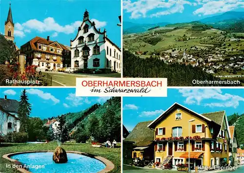 AK / Ansichtskarte  Oberharmersbach Rathausplatz Panorama In den Anlagen Haus Eppinger