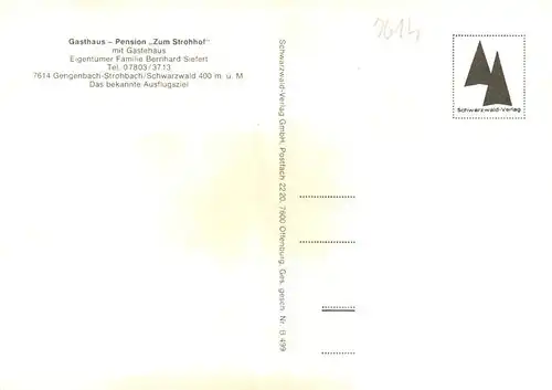 AK / Ansichtskarte 73928555 Strohbach_Gengenbach Gasthaus Pension Zum Strohhof im Schwarzwald