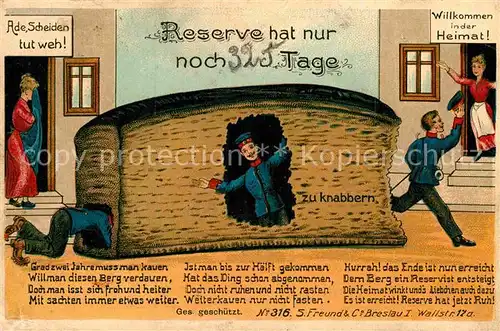 AK / Ansichtskarte  Militaria_Humor Reserve hat nur noch 325 Tage! WK1 
