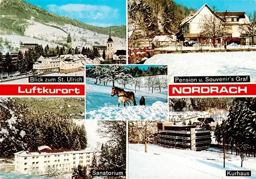 AK / Ansichtskarte 73928615 Nordrach Blick zum St Ulrich Pension und Souvenirs Graf Sanatorium Kurhaus 