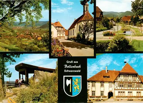 AK / Ansichtskarte  Bollenbach_Kinzigtal_Schwarzwald Panorama Kirche Ortspartien Fachwerkhaus