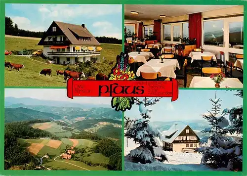 AK / Ansichtskarte  Muehlenbach_Wolfach_Kinzigtal_Baden Cafe Pension Pfaus Gastraum Fliegeraufnahme Panorama