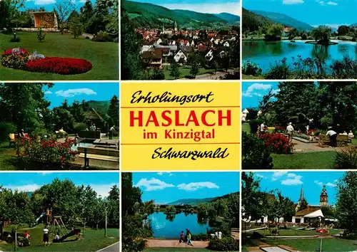 AK / Ansichtskarte  Haslach_Kinzigtal Kurpark Panorama Weiher Schwimmbad Minigolf Spielplatz 