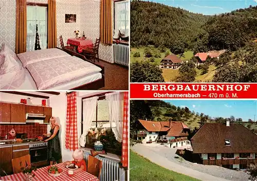 AK / Ansichtskarte  Oberharmersbach Bergbauernhof Gaststube Zimmer Panorama