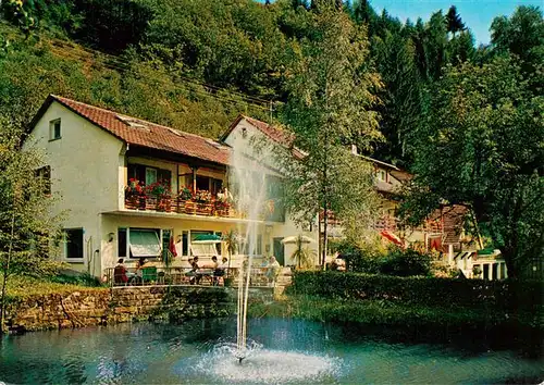 AK / Ansichtskarte  Loecherberg_Oberharmersbach Hotel Pension Schwarzwald Idyll Fontaene