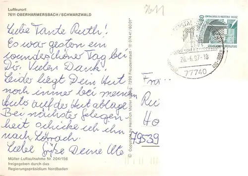 AK / Ansichtskarte 73928692 Oberharmersbach Fliegeraufnahme