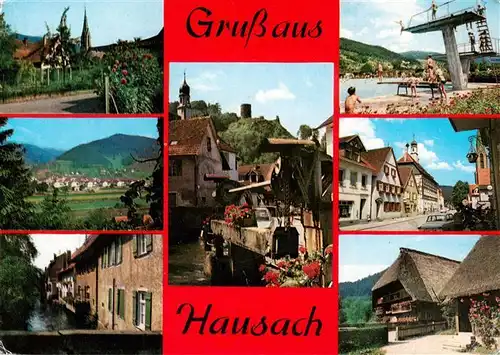 AK / Ansichtskarte 73928743 Hausach Orts und Teilansichten Schwimmbad Strasse Schwarzwaldhaus