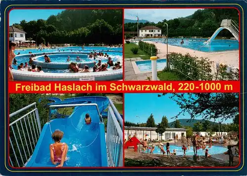 AK / Ansichtskarte  Haslach_Kinzigtal Freibad Wasserrutsche