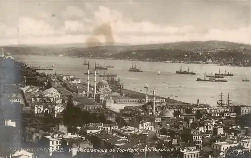 AK / Ansichtskarte 73928756 Konstantinopel_Konstantinople_Istanbul_TK Vue panoramique de Top Hane et du Bosphore Feldpost