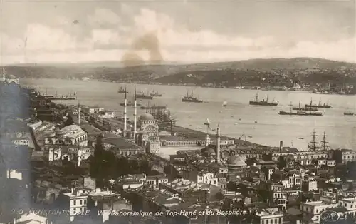 AK / Ansichtskarte  Konstantinopel_Konstantinople_Istanbul_TK Vue panoramique de Top Hane et du Bosphore Feldpost