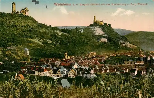 AK / Ansichtskarte 73928760 Weinheim_Bergstrasse mit der Wachenburg und Burg Windeck Feldpost
