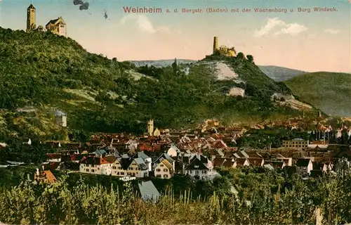 AK / Ansichtskarte  Weinheim_Bergstrasse mit der Wachenburg und Burg Windeck Feldpost