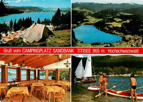 AK / Ansichtskarte 73928840 Titisee-Neustadt Campingplatz Sandbank Seepartien Gaststube