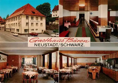 AK / Ansichtskarte 73928850 Neustadt__Schwarzwald_Titisee-Neustadt Gasthaus Baeren Gastraeume Kegelbahn