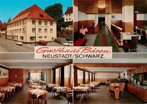 AK / Ansichtskarte 73928852 Neustadt__Schwarzwald_Titisee-Neustadt Gasthaus Baeren Gastraeume Kegelbahn